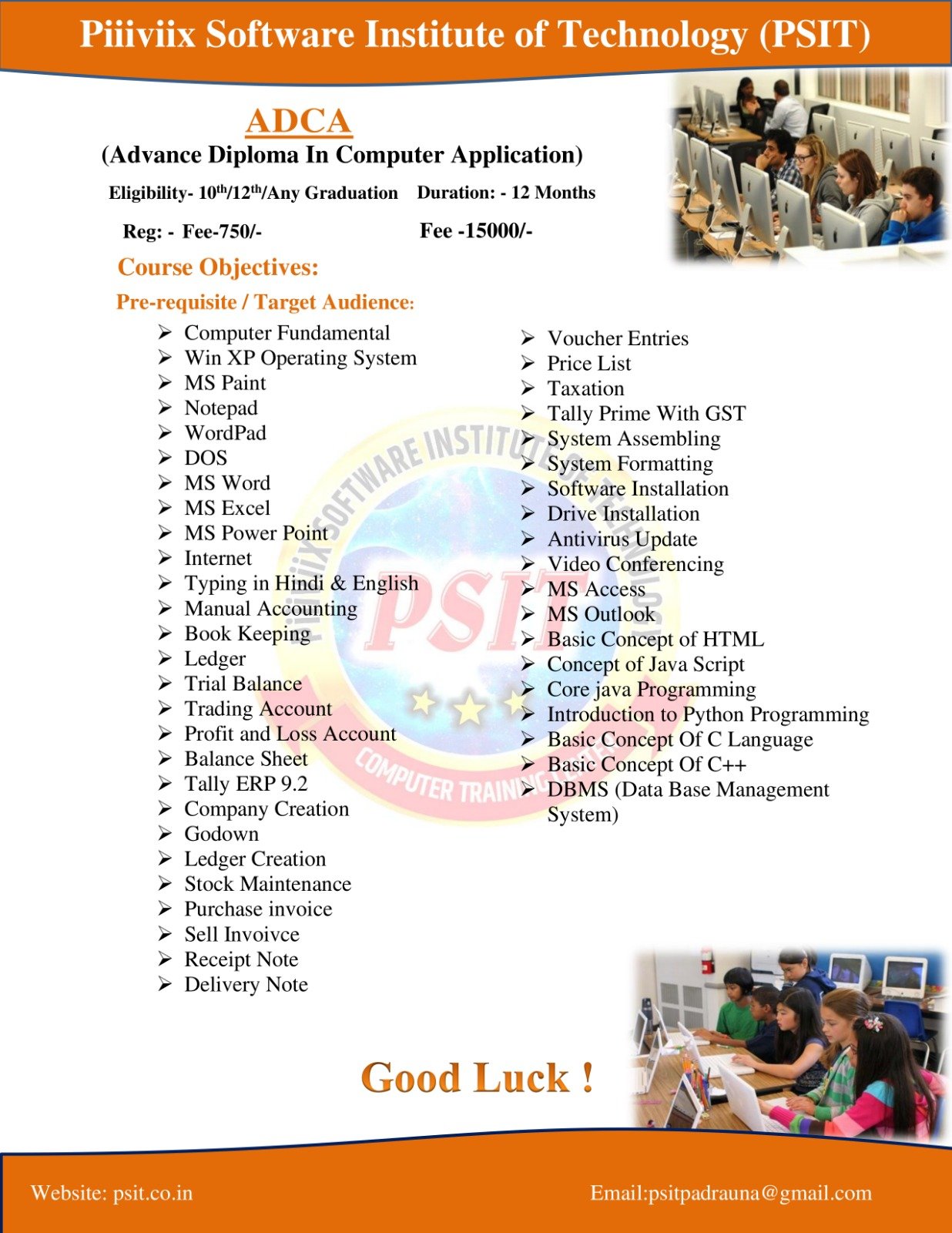 PSIT | 1 Year Advance Diploma Course