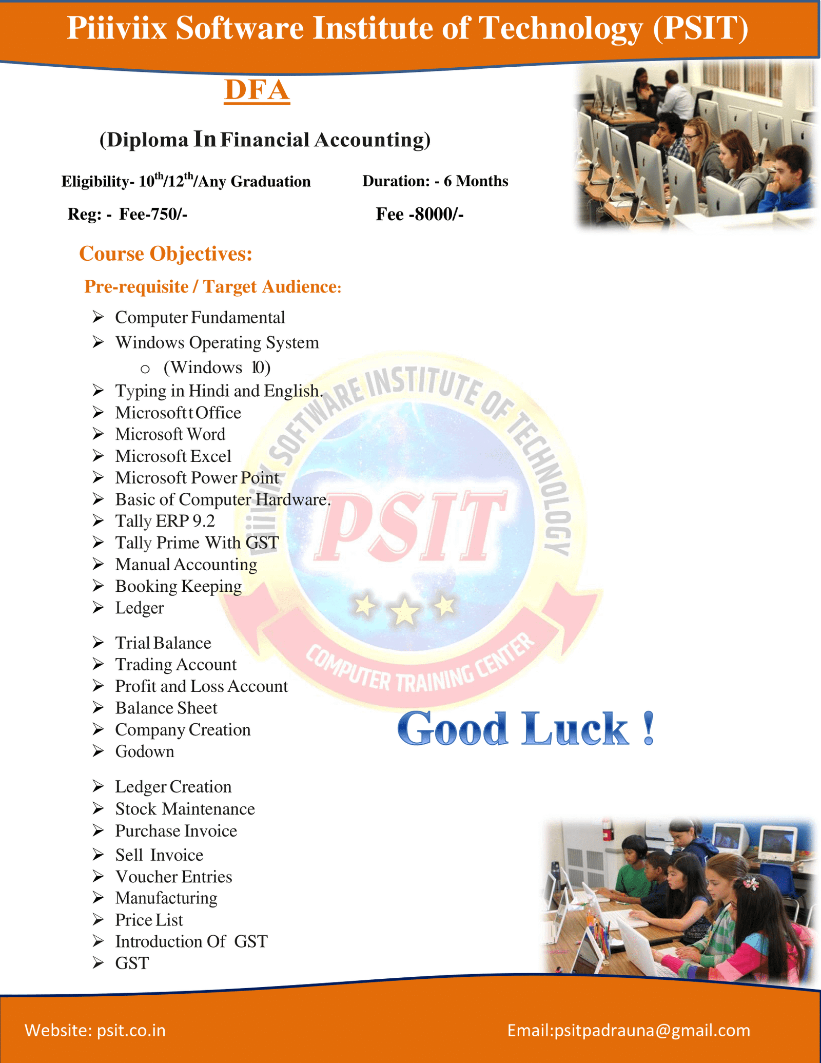 PSIT | 6 Month Diploma Course